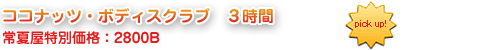 ココナッツ・ボディスクラブ3時間 常夏屋特別価格：2800B
