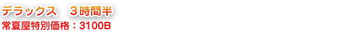 デラックス3時間半 常夏屋特別価格：3100B